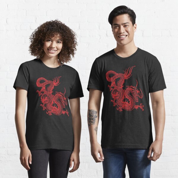 Red Chinese Dragon Aesthetic T-Shirt