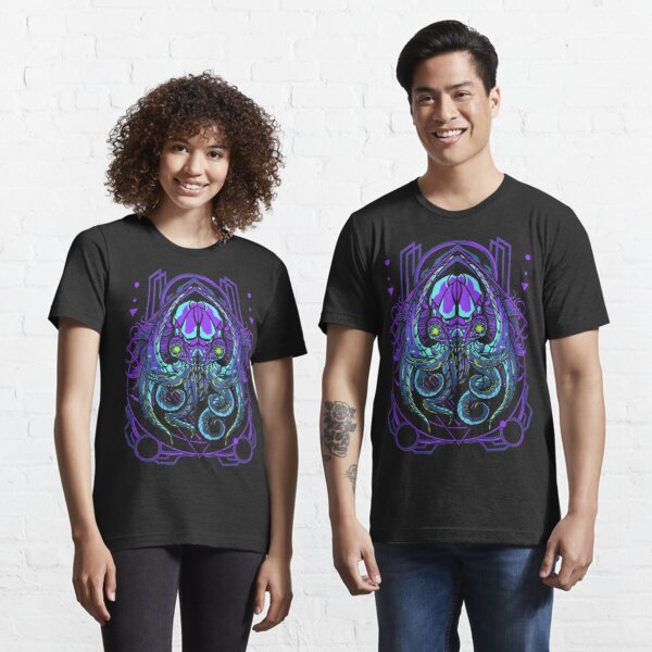 Cyberpunk Geometry Anime Octopus Purple Aesthetic T-Shirt