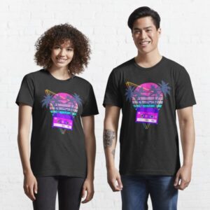 90s Vaporwave Sunset Cassette Tape in Outrun Synthwave style design Aesthetic T-Shirt